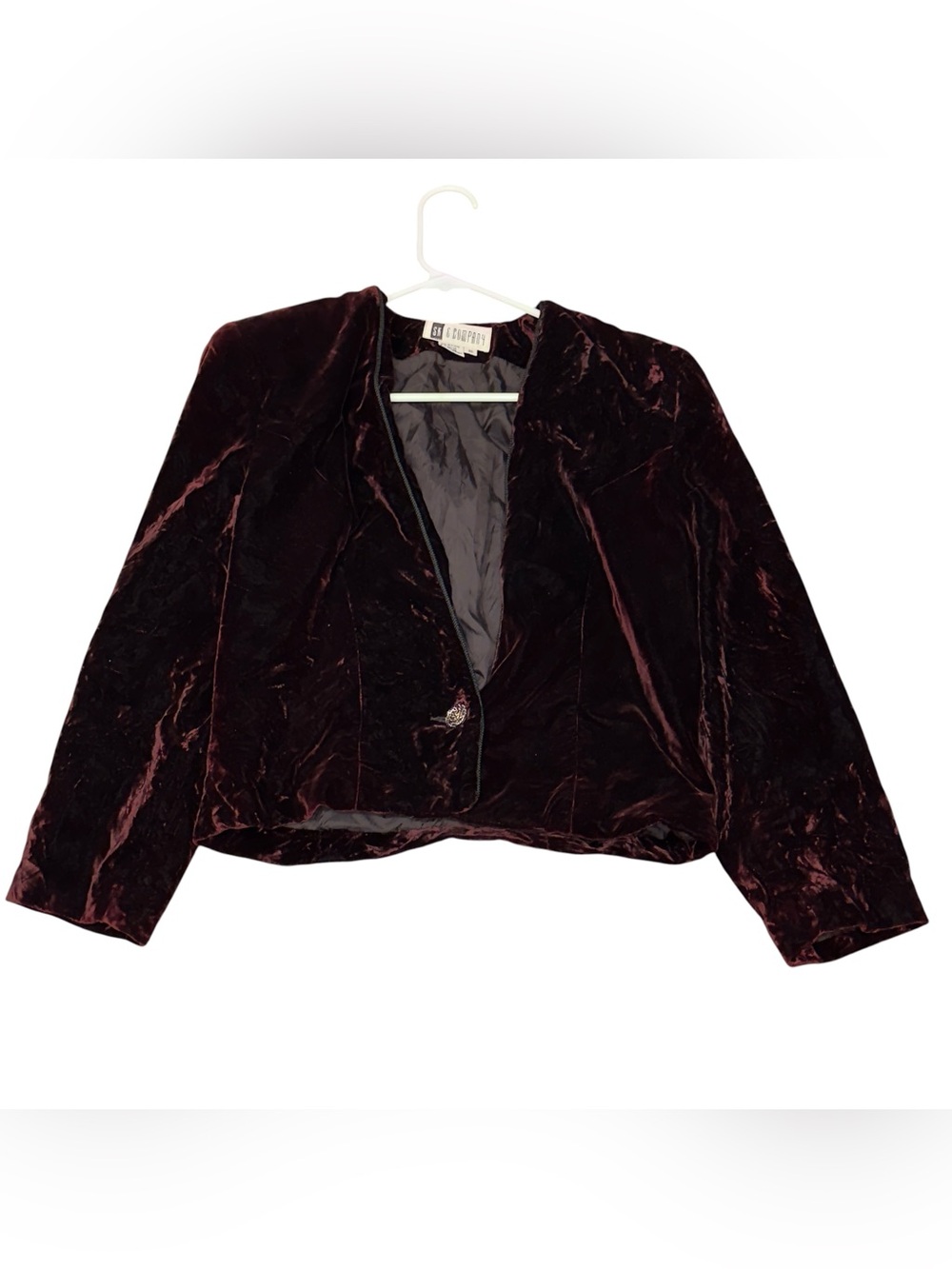 Vintage SK & Company Burgundy Velvet Blazer Size 10